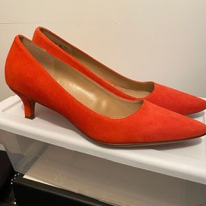 Kitten heels. Burnt Orange. New. Never worn.